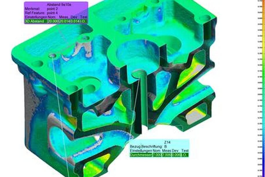 使用CT进行3D计量:气缸盖的实测与CAD公差比较